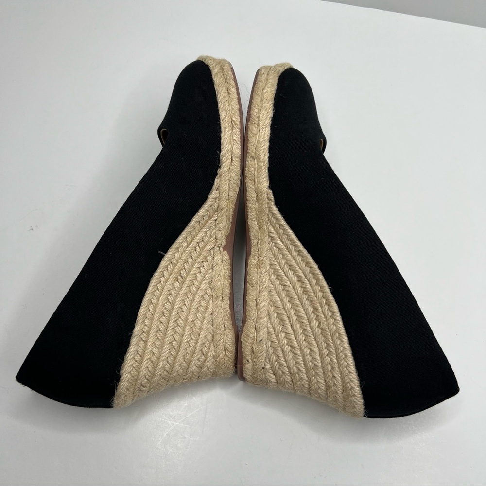 J. Crew Factory Canvas Espadrille Wedges Black Size 7.5 - Picture 9 of 14
